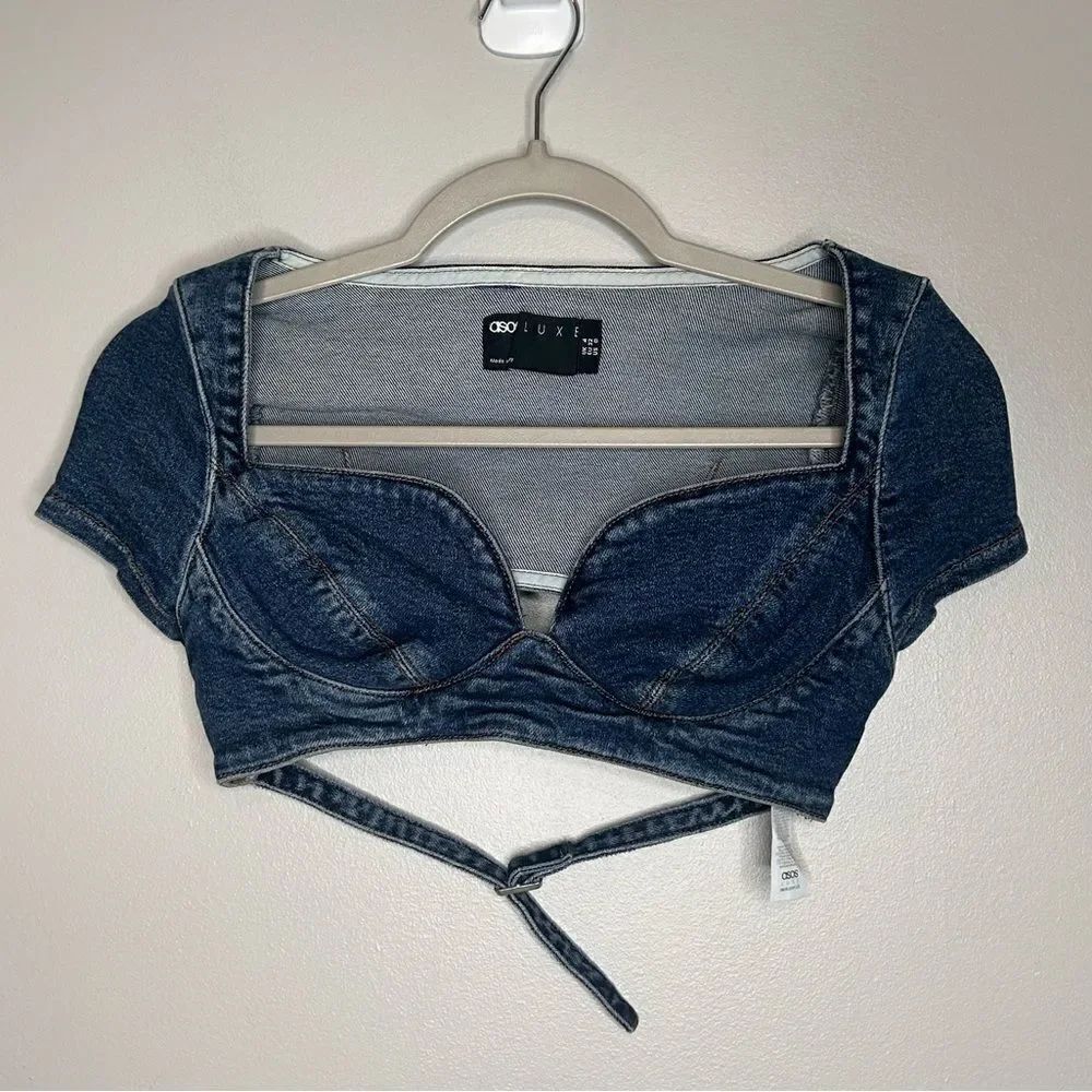 ASOS Design Luxe Denim Bustier